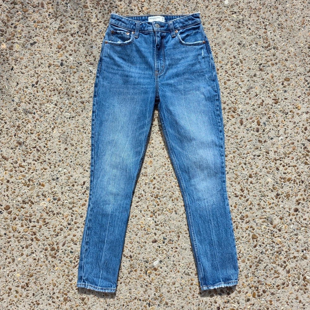 Abercrombie & Fitch Jeans Size 25 Blue Curve Love‎ High Rise Skinny (27x28)